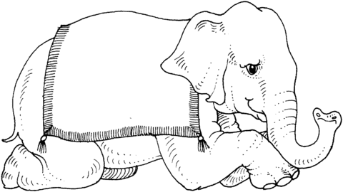 Circus Elephant Coloring Page